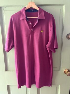 Clubhouse Collection Striped Masters Golf Polo l large Made in Italy